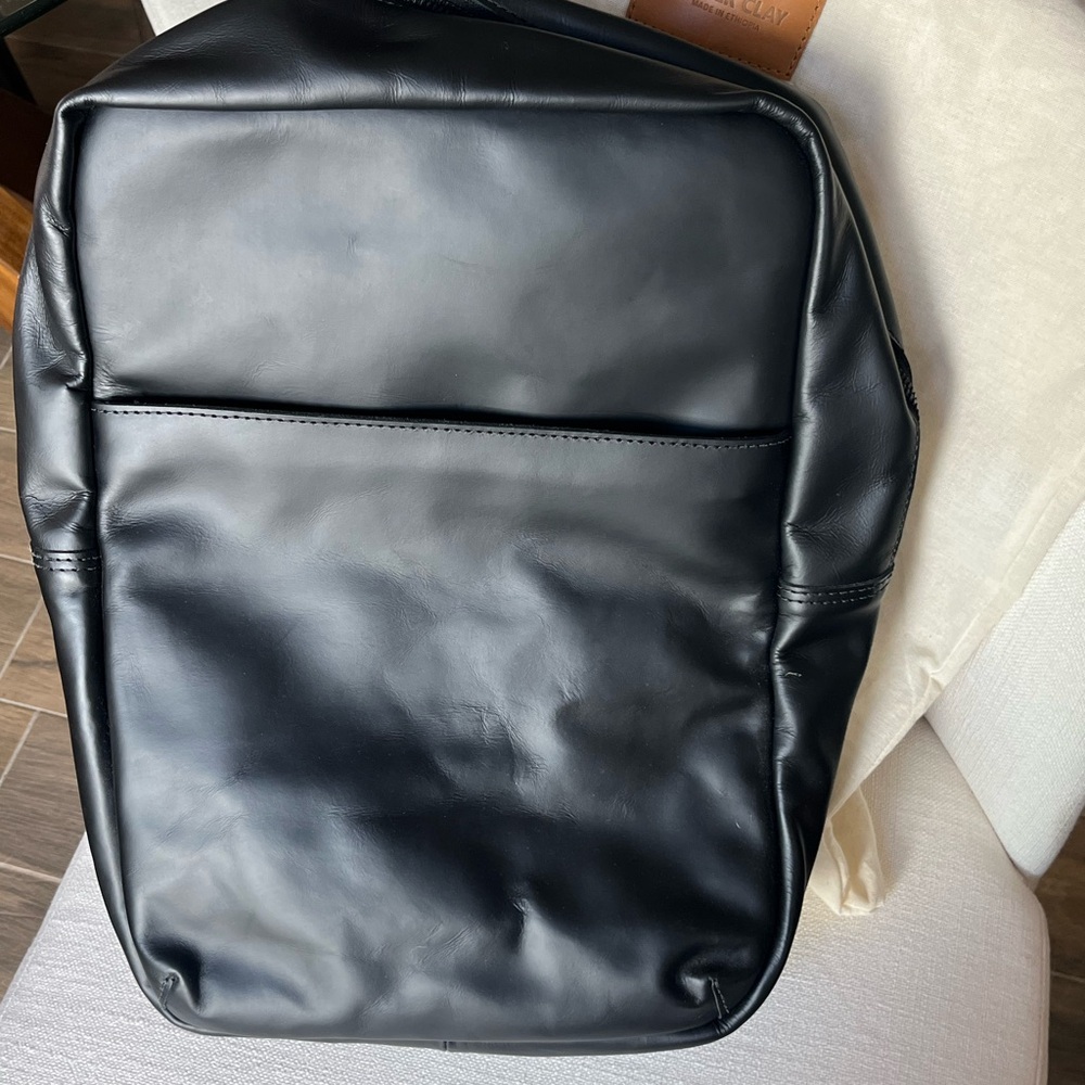 NWT Parker Clay Mari black leather backpack